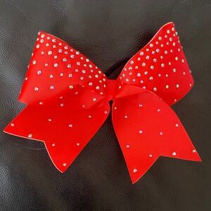 Cheer Bow orange with rhinestones